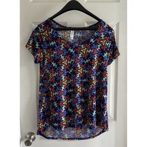 Vibrant Street wear  Cap Sleeve Bright Colorful Abstract Shirt Size XS